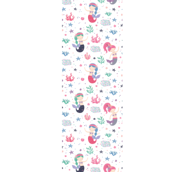 Childrens blind mermaid girl with ponytails - TenStickers