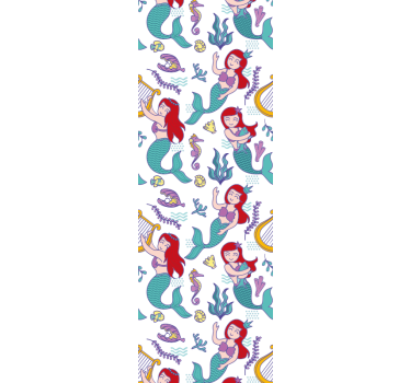 Childrens blind mermaid ariel smiling - TenStickers