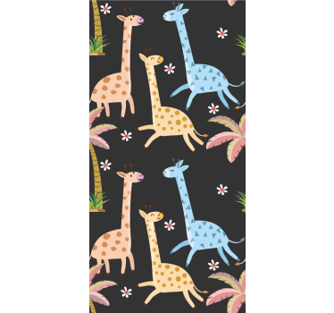 Grey palm trees and animals childrens blind - TenStickers