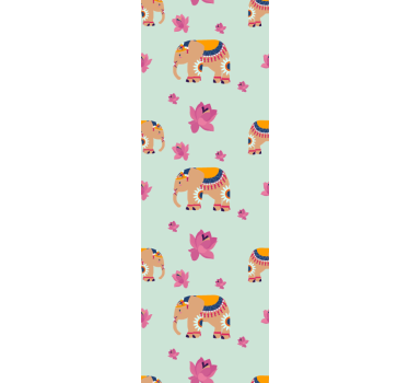 Childrens blind indian peach elephants - TenStickers