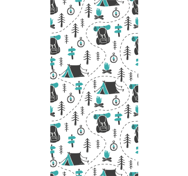 Childrens blind with camping nature design - TenStickers
