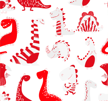 Childrens blind with red dinosaur sketches - TenStickers