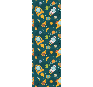 Childrens blind with round illustration of funny aliens - TenStickers