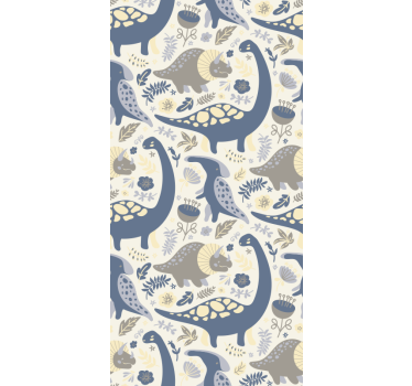 Childrens blind featuring blue dinosaurs in nordic style - TenStickers