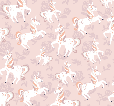 Childrens blind featuring a tall pink unicorn with flowers - TenStickers