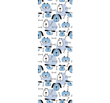 Childrens blind in blue dog drawing pattern - TenStickers