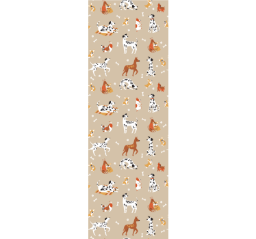 Childrens blind featuring adorable dogs on beige - TenStickers