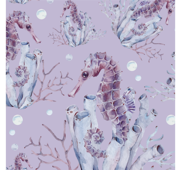 Childrens blind watercolor seahorse - TenStickers