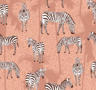 Childrens blind zebra and brown palm trees - TenStickers