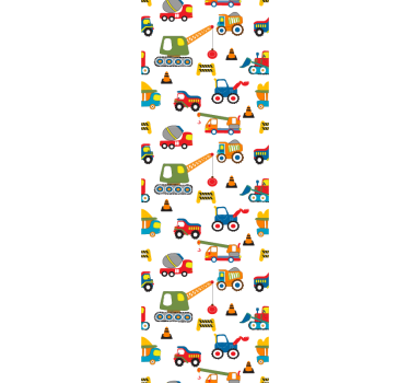 Childrens blind with cute digger design at work - TenStickers