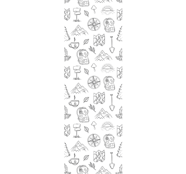 Childrens blind with hand drawn compass and mountain gear - TenStickers