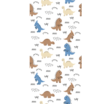 Childrens blind featuring cheerful blue and brown dinosaurs - TenStickers