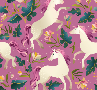 Childrens blind with pink floral horse design - TenStickers