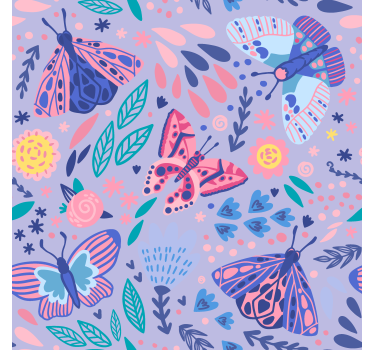 Childrens blind with purple butterflies design - TenStickers
