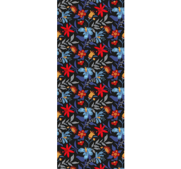 Office blind flowerprint 'tricot' black - TenStickers