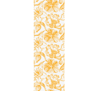 Office blind with yellow orchid flower pattern - TenStickers