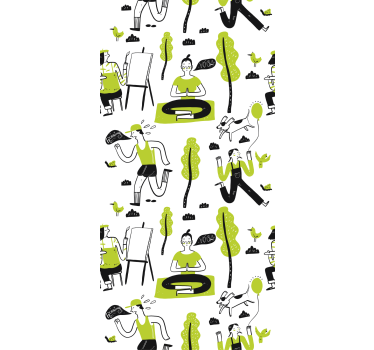 Office blind healthy lifestyle doodle set - TenStickers