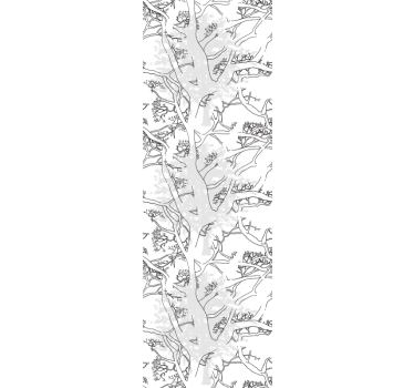 Office blind with dark tree branches design - TenStickers