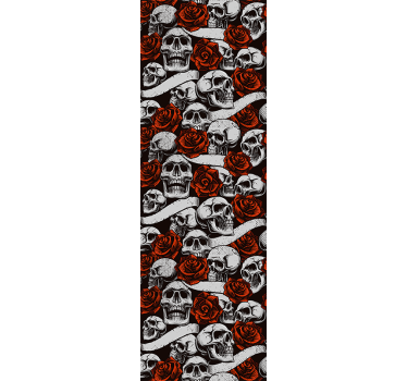 Teenage roller blind skulls and roses design - TenStickers