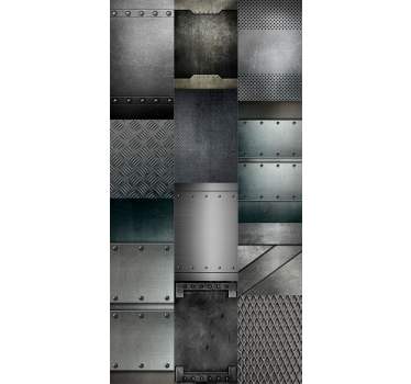 Modern blind in metal black blocks pattern - TenStickers
