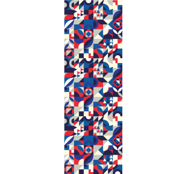 Modern blind in red and blue mosaic pattern - TenStickers