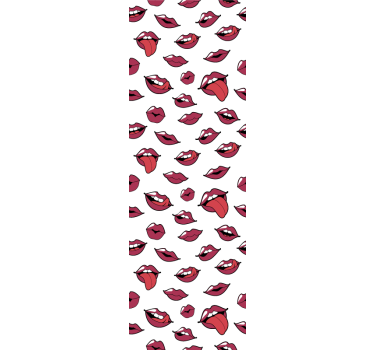 Modern blind abstract lips and tongue design - TenStickers