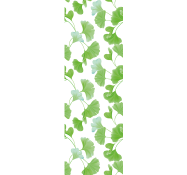 Modern blind with green ginkgo leaves design - TenStickers