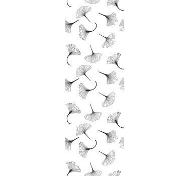 Modern blind ginkgo leaves black design - TenStickers