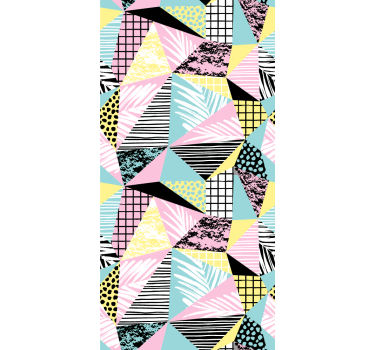 Modern blind with tropical palm and geometric design - TenStickers