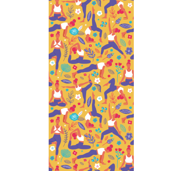 Modern blind hand-drawn yoga doodle design - TenStickers