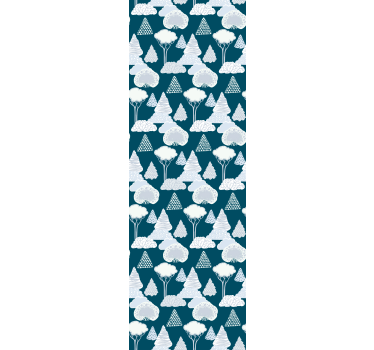 Modern blind japandi navy blue trees design - TenStickers