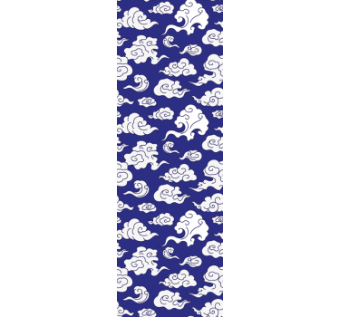 Modern blind with white cloud silhouettes on blue - TenStickers