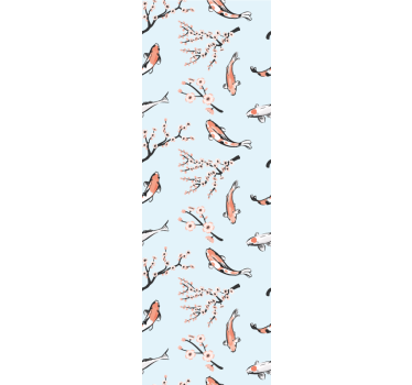Modern blind with koi fish and cherry branches - TenStickers