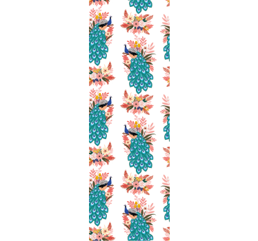 Modern blind in beautiful blue peacock design - TenStickers