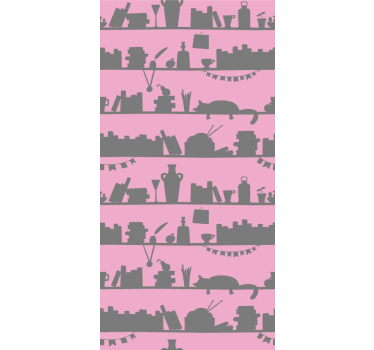 Modern blind pink and grey bookcase - TenStickers