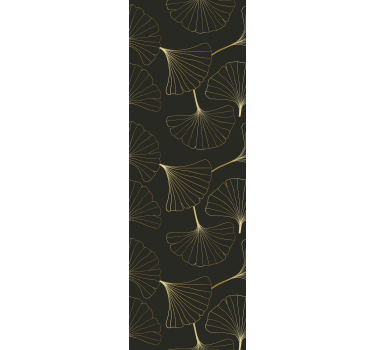 Modern blind ginkgo leaves charcoal gold - TenStickers