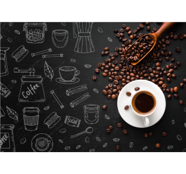 Kitchen blind coffee beans and doodles - TenStickers