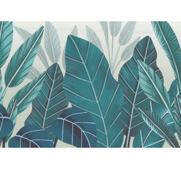 Kitchen blind 3d watercolor tropical leaves - TenStickers