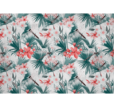 Tropical plants and flowers kitchen blind - TenStickers