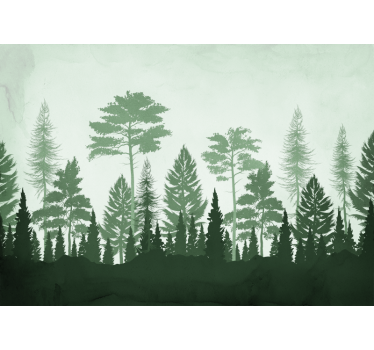 Kitchen blind with green scandinavian trees design - TenStickers