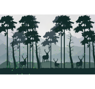 Kitchen blind silhouette forest scandinavian - TenStickers