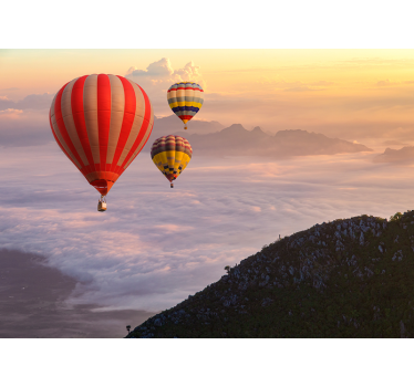 Kitchen blind hot-air balloons floating above - TenStickers