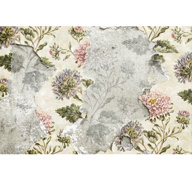 Vintage style flowers with beige background kitchen blind - TenStickers