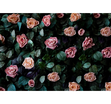 Kitchen blind pink coral roses design - TenStickers