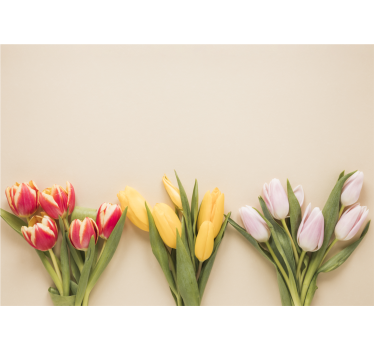 Three different colors of flowers kitchen blind - TenStickers