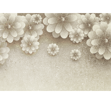 Kitchen blind with 3d floral grey design - TenStickers