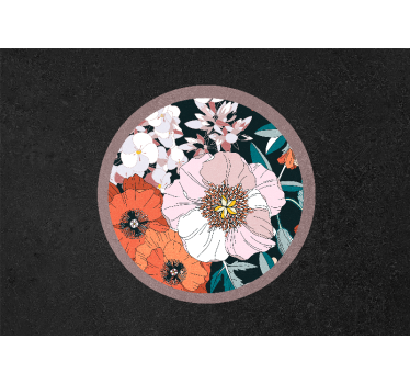 Kitchen blind puppy flowers in circle - TenStickers