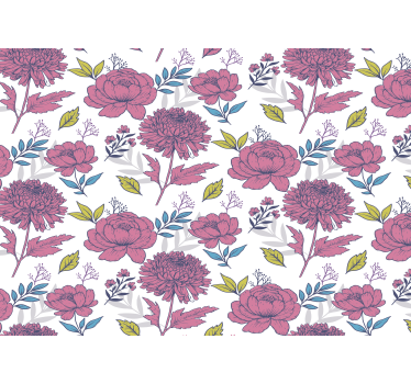 Kitchen blind with large multicolor floral pattern - TenStickers
