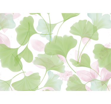 Kitchen blind with glamour watercolor ginkgo leaves - TenStickers