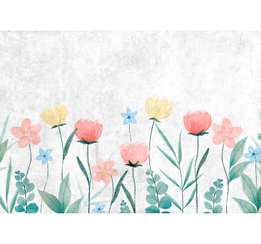 Colorful flowers on white kitchen blind - TenStickers